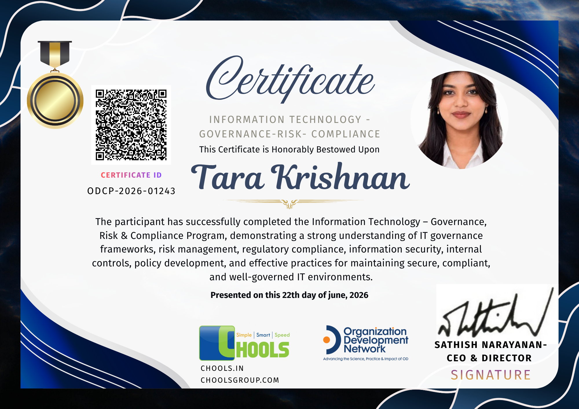 Information Technology - Governance-Risk- Compliance Program Certificate